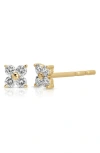 Ef Collection 14k Yellow Gold Diamond Fleur Stud Earrings In Gold
