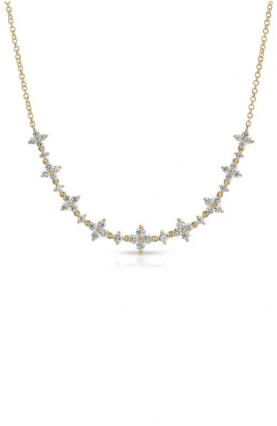 Ef Collection Fleur Diamond Frontal Necklace In Gold