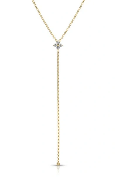 Ef Collection Fleur Diamond Y-necklace In Gold