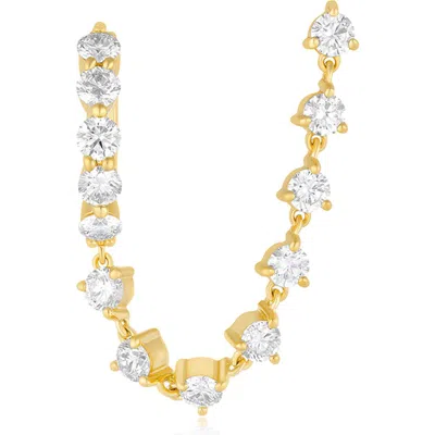 Ef Collection Jumbo 14k Gold Diamond Prong Set Huggie Hoop Earrings In Red