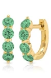 Ef Collection Jumbo Emerald Huggie Hoop Earrings In Gold