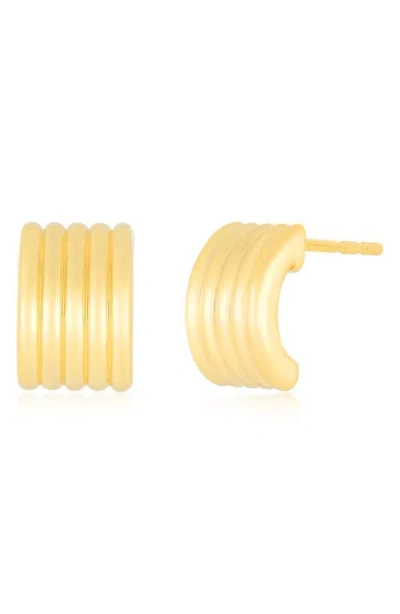 Ef Collection Jumbo Fluted Hoop Earrings In Gold