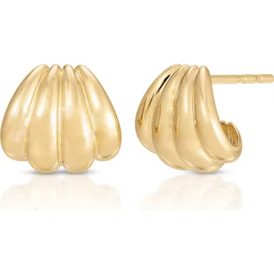 Ef Collection Jumbo Grooved Huggie Hoop Earrings In Gold