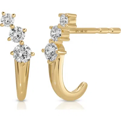 Ef Collection Leila Huggie Hoop Earrings In Gold