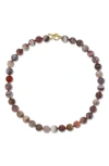 Ef Collection Luna Iris Agate Beaded Necklace In Multi