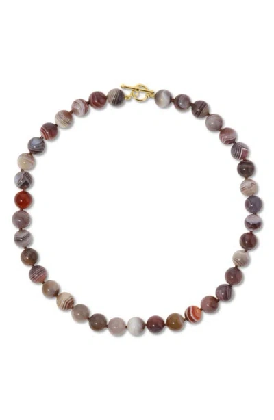 Ef Collection Luna Iris Agate Beaded Necklace In Multi