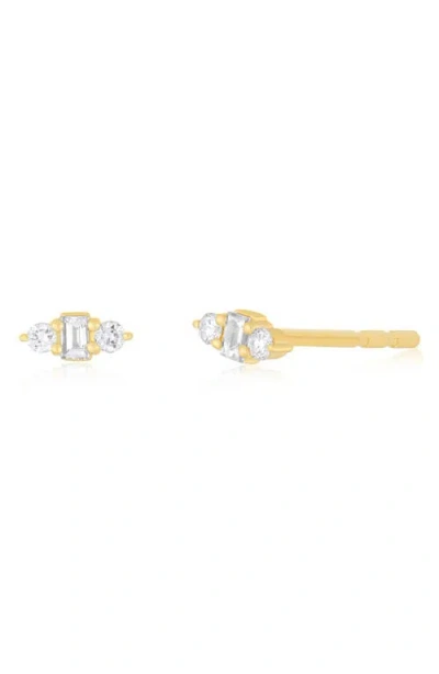 Ef Collection Mia 14k Gold Diamond Stud Earrings In Pink