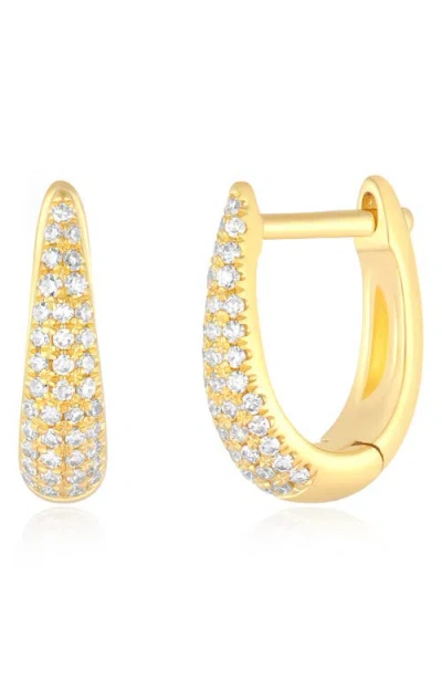 Ef Collection Mini Maeve Diamond Huggie Hoop Earrings In 14k Yellow Gold/diamond