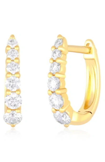 Ef Collection Mini Maeve Graduated Diamond Huggie Hoop Earrings In Gold