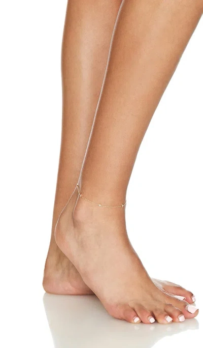Ef Collection Multi Diamond Sparkle Anklet In Gold
