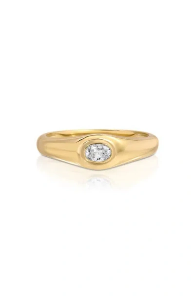 Ef Collection Oval Diamond Signet Ring
