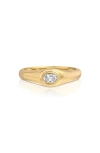 Ef Collection Oval Diamond Signet Ring