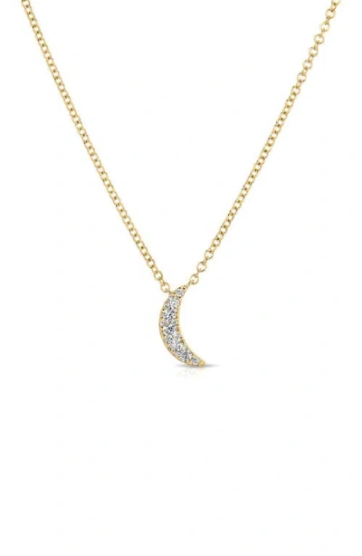 Ef Collection Pavé Diamond Crescent Choker Necklace In Gold