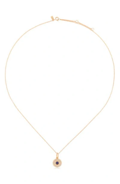 Ef Collection Sapphire & Diamond Pendant Necklace In Yellow Gold