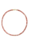 Ef Collection Semiprecious Stone Rondelle Bead Necklace