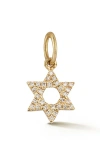 Ef Collection Star Of David Diamond Pavé Charm In 14k Yellow Gold