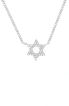 Ef Collection Star Of David Diamond Pavé Pendant Necklace In 14k White Gold