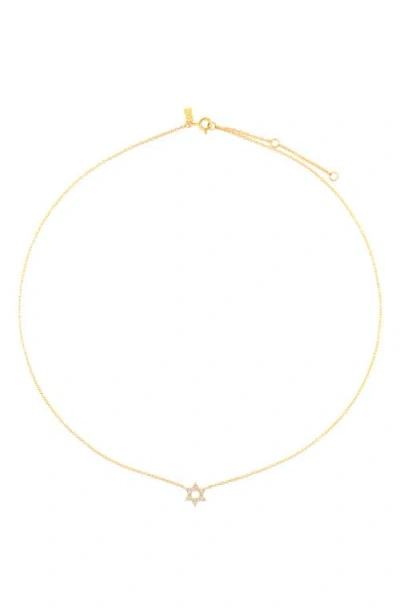 EF COLLECTION EF COLLECTION STAR OF DAVID DIAMOND PAVÉ PENDANT NECKLACE