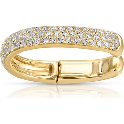 Ef Collection Triple Row Diamond Single Ear Cuff In Gold