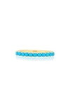 Ef Collection Turquoise Stacking Ring In Yellow Gold/turquoise
