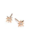EF COLLECTION WOMEN'S 14K ROSE GOLD & 0.03 TCW DIAMOND STARBURST STUD EARRINGS