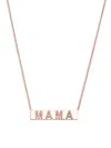 EF COLLECTION WOMEN'S 14K ROSE GOLD & 0.14 TCW DIAMOND MAMA NAMEPLATE NECKLACE
