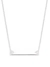 EF COLLECTION WOMEN'S 14K WHITE GOLD & 0.07 TCW DIAMOND DOUBLE TRIANGLE NAMEPLATE PENDANT NECKLACE/16"
