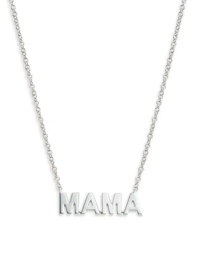 Ef Collection Women's 14k White Gold Mini Mama Pendant Necklace