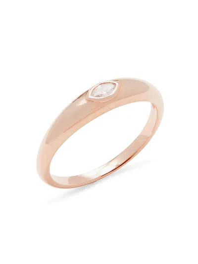 Ef Collection Women's 14k Yellow Gold & 0.08 Tcw Marquise Diamond Dome Ring In Rose Gold