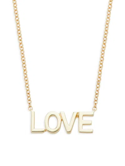 Ef Collection Women's 14k Yellow Gold Love Pendant Necklace