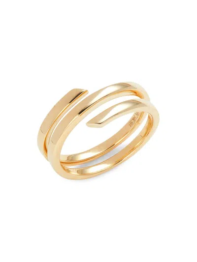 Ef Collection Women's 14k Yellow Gold Swirl Ring