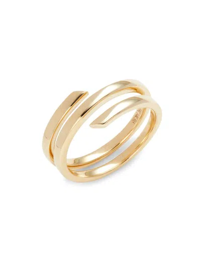 Ef Collection Women's 14k Yellow Gold Swirl Ring