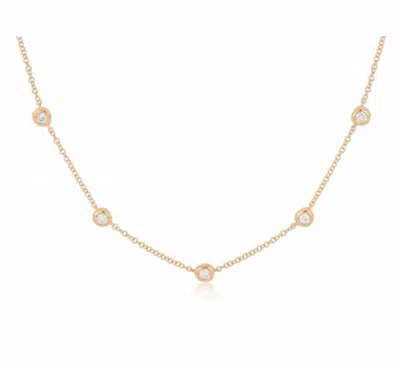 Ef Collection Women's 5 Diamond Pillow Necklace In Gold