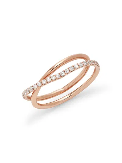 Ef Collection Women's Core 14k Rose Gold & 0.26 Tcw Diamond Crossover Ring