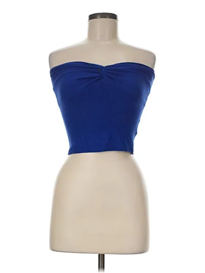 Pre-owned Efan Sleeveless Top Blue Strapless Neckline Tops