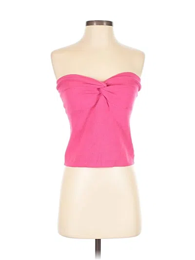 Pre-owned Efan Sleeveless Top Pink Strapless Neckline Tops