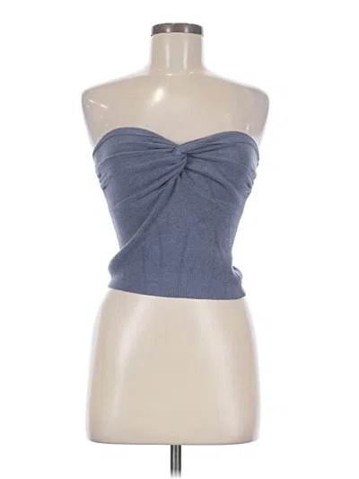 Pre-owned Efan Tube Top Blue Strapless Neckline Tops