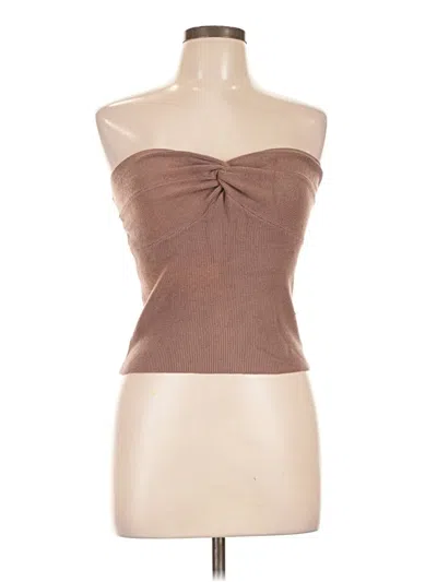Pre-owned Efan Tube Top Brown Strapless Neckline Tops