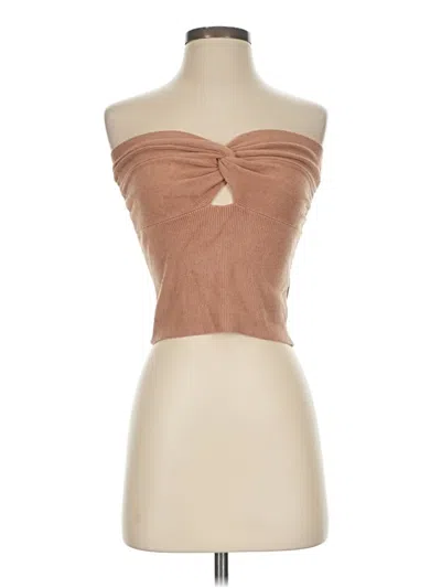 Pre-owned Efan Tube Top Brown Strapless Neckline Tops