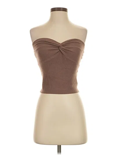 Pre-owned Efan Tube Top Brown Strapless Neckline Tops