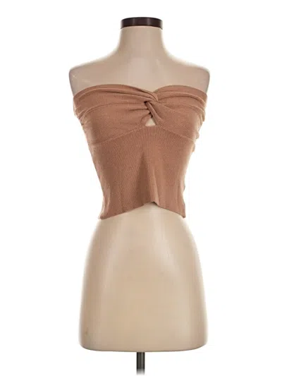 Pre-owned Efan Tube Top Brown Strapless Neckline Tops
