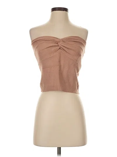 Pre-owned Efan Tube Top Tan Strapless Neckline Tops In Brown