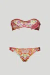 Effek F**k Bikini Paisley Con Top A Balconcino In Animal Print