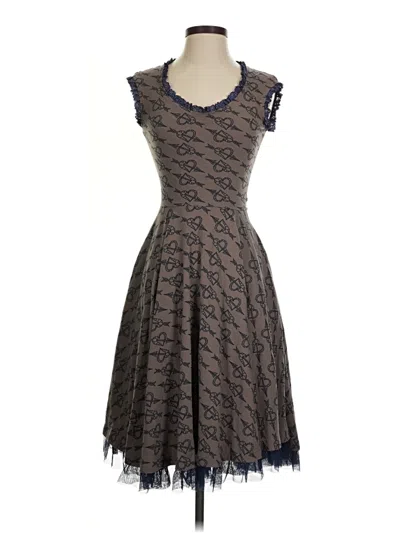 Pre-owned Effie's Heart Cocktail Dress In Brown