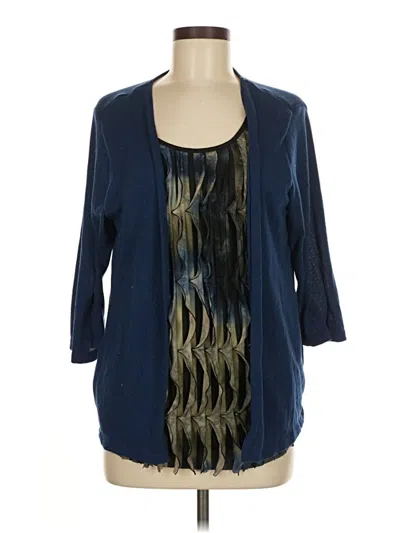 Pre-owned Effortless Style By Citiknits Kimono In Blue