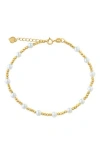 Effy 14k Gold 3.5mm Freshwater Pearl Station Bracelet In White