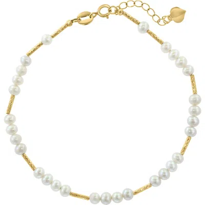 Effy 14k Gold 3.5mm Freshwater Pearl Station Bracelet In White