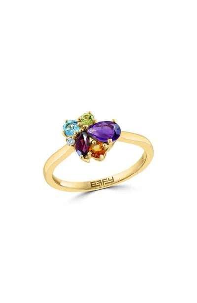 Effy 14k Gold Diamond & Amethyst Ring