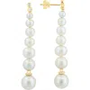 Effy 14k Gold Diamond & Freshwater Pearl Drop Earrings