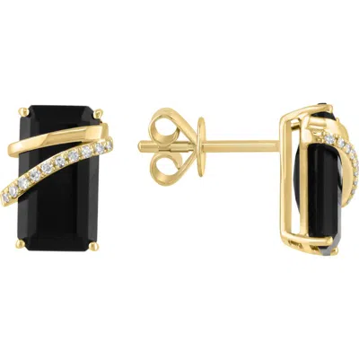 Effy 14k Gold Diamond & Onyx Stud Earrings In Black